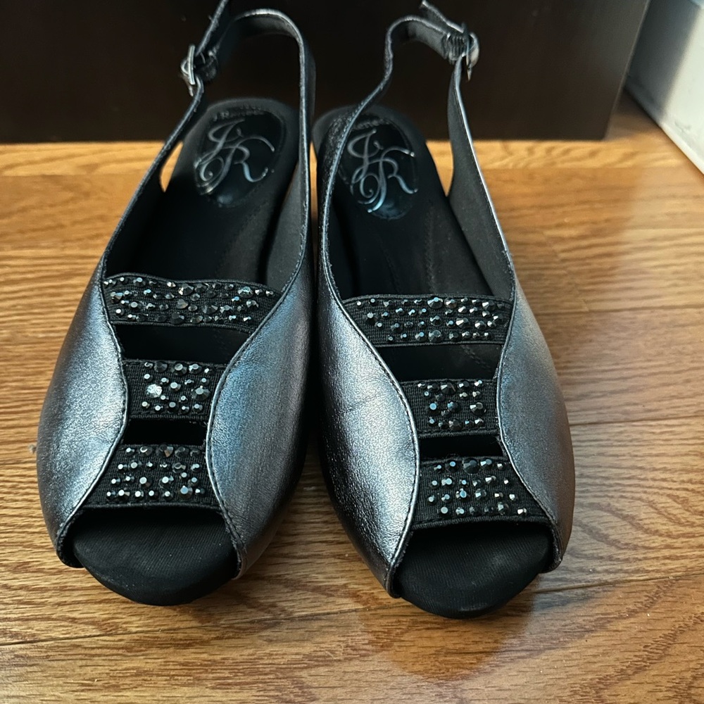 Elegant Black and Silver Women's Sandals